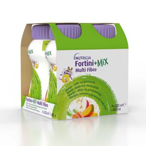 Fortini +Mix Multi Fibre, komplett näringsdryck för barn, mango-äpple-morot, 4 x 200 milliliter produkt bild