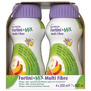 Fortini +Mix Multi Fibre næringsdrikk eple/mango/gulrot 4x200 ml produktbilde