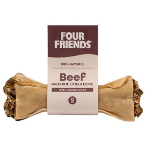 FourFriends Beef Rawhide Chew Bone with Goat 12 cm produkt bild