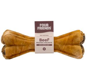 Natural Chews Beef Rawhide Chew Bone with Goat till Hund - 22 cm produkt bild
