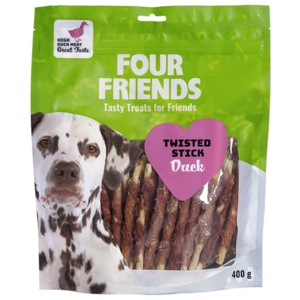 FourFriends Dog Twisted STick Duck 12,5 cm 40 st produkt bild