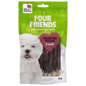 FourFriends Dog Twisted Stick Lamb 12,5 cm 7 st produkt bild