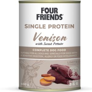 FourFriends Dog Venison & Sweet Potato 400 g burk produkt bild