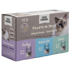 FourFriends Sterilized Fillets in Jelly Mix 12-pack produkt bild