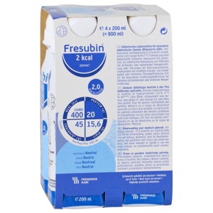 Fresubin 2 kcal Drink Neutral Trinkflasche, 4X200 ml Lösung Produktbild