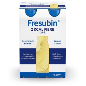 Fresubin 2 kcal fibre Drink Lemon Trinkflasche, 4X200 ml Lösung Produktbild