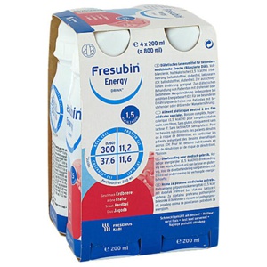 Fresubin Energy Drink Erdbeere Trinkflasche, 4X200 ml Lösung Produktbild