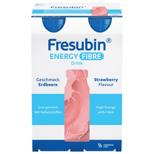 Fresubin Energy Fibre Drink Jordbær 4x200 ml produktbilde