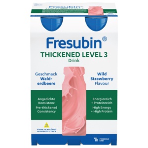 Fresubin Thickened Level 3 næringsdrikk markjordbær 4x200 ml produktbilde