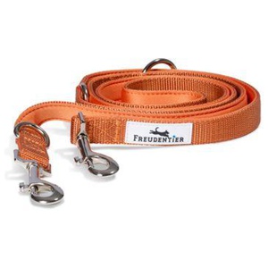 Freudentier Hundeleine 2m, gepolstert & verstellbar orange 2 cm Produktbild