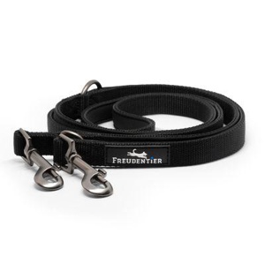 Freudentier Hundeleine 2m, gepolstert & verstellbar schwarz 2 cm Produktbild