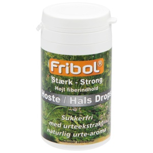 Fribol Sukkerfri Hoste/Hals Drops Sterk 60 g produktbilde