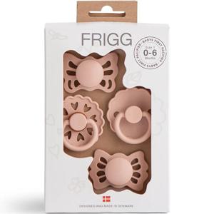 FRIGG 4-pack Baby's First pacifier Floral heart Blush Size 1 produkt bild