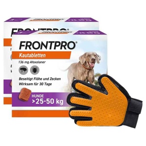 Frontpro 136 mg Kautabletten für Hunde 25 - 50 kg, 2x3 St Kautabletten Produktbild