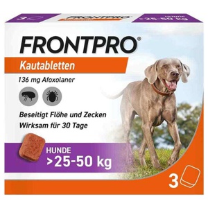 Frontpro 136 mg Kautabletten für Hunde 25 - 50 kg, 3 St Kautabletten Produktbild