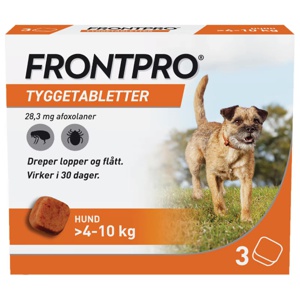 Frontpro 28 mg tyggetabletter til hund, 3 stk. produktbilde