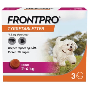 Frontpro Vet 11,3 mg Hund 2-4 kg Tyggetabletter 3 stk produktbilde