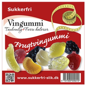 Frugtvingummi Sukkerfri   80 g produktbillede