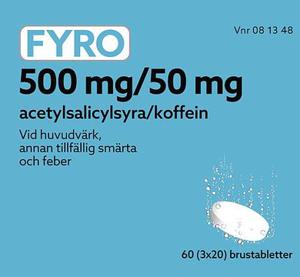 Fyro brustablett 500 mg/50 mg, 3 X 20 st produkt bild