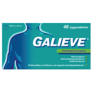 Galieve tyggetabletter peppermynte 48 stk produktbilde
