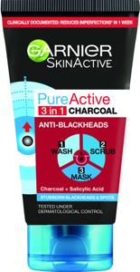 Garnier Pureactive BHA Charcoal In1 Anti-Blackhead Cleanser For Impure Skin 150 ml produkt bild