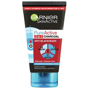 Garnier Skin Active Pure Active 3in1 Intensive Charcoal - 150 ml produktbillede