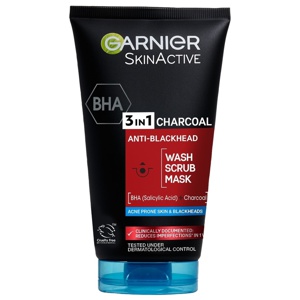 Garnier PureActive BHA Charcoal 3-In-1 Anti-Blackhead Wash Scrub produkt bild