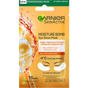 Garnier SkinActive Moisture Bomb Hyaluronic Acid + Orange Juice Eye Sheet Mask for Dull Eye Contours Produktbild