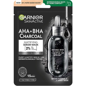 Garnier SkinActive Pure Charcoal Black Pore-Tightening + Hydrating Sheet Mask for Oily Skin Produktbild