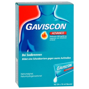 GAVISCON Advance Pfefferminz 1000mg/200mg SUS Btl. Produktbild
