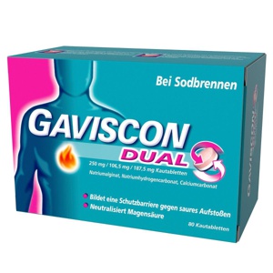 GAVISCON Dual 250mg/106,5mg/187,5mg Kautabletten Produktbild