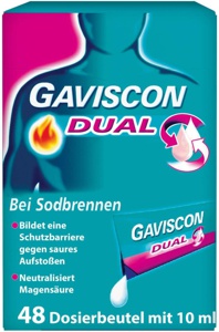Gaviscon Dual 500 mg-213 mg-325 mg Suspension 48 x 10 ml - Bei Sodbrennen Produktbild