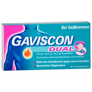 GAVISCON Dual 250mg/106,5mg/187,5mg Kautabletten Produktbild
