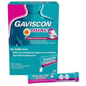 GAVISCON DUAL Waldfruchtgeschmack - Bei Sodbrennen 24X10 ml Suspension zum Einnehmen Produktbild
