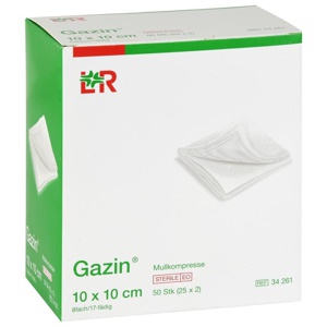 GAZIN Mullkomp.10x10 cm steril 8fach Produktbild