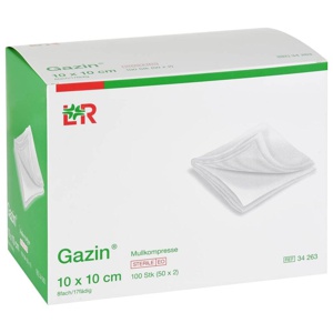GAZIN Mullkomp.10x10 cm steril 8fach Produktbild