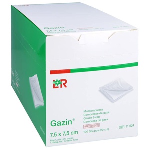 GAZIN Mullkomp.7,5x7,5 cm steril 8fach Produktbild