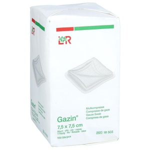 GAZIN Mullkomp.7,5x7,5 cm unsteril 8fach Op Produktbild
