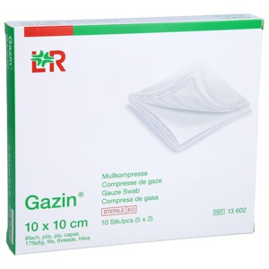 GAZIN Mullkomp.10x10 cm steril 8fach Produktbild