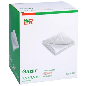 GAZIN Mullkomp.7,5x7,5 cm steril 8fach Produktbild