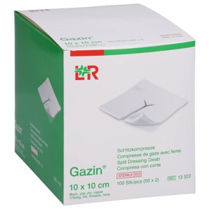 GAZIN Schlitzkompressen 10x10 cm steril 8fach Produktbild