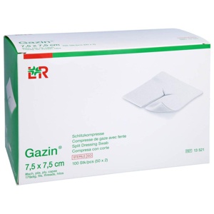 GAZIN Schlitzkompressen 7,5x7,5 cm steril 8fach Produktbild
