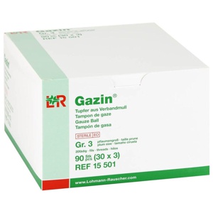 GAZIN Tupfer pflaumengroß steril Gr.3 20fädig Produktbild