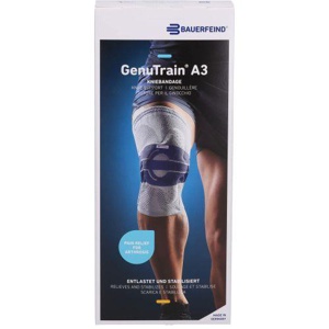 GENUTRAIN A3 Kniebandage rechts Gr.2 natur blau Produktbild