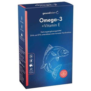 GESUND LEBEN Omega-3 1.000 mg Kapseln+Vitamin E Produktbild