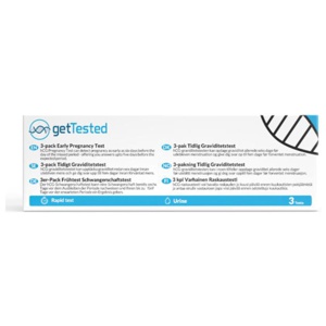 GetTested Tidigt Graviditetstest 3-pack produkt bild