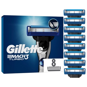 Gillette Mach3 Turbo Men’s Razor Blade Refills 8 stk produktbilde