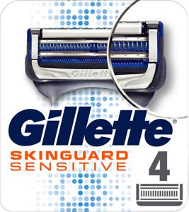 Gillette SkinGuard Sensitive Razor Blade Refills Aloe 4 st produkt bild