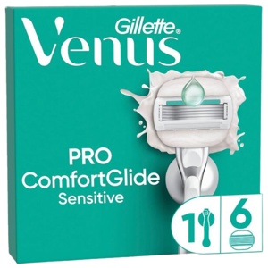 Gillette Venus Pro ComfortGlide Sensitive Rakhyvel med 6 st Rakblad produkt bild
