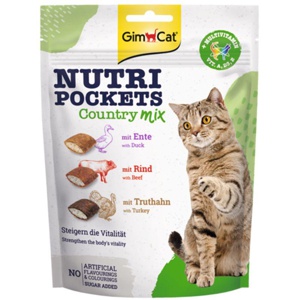 Katzenleckerli mit Ente, Rind & Truthahn, Nutri Pockets Country-Mix, 150 g Produktbild